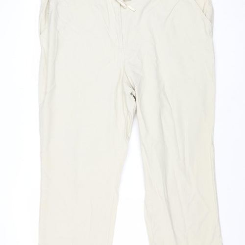 JDV Womens Beige Cotton Trousers Size 18 Regular Zip