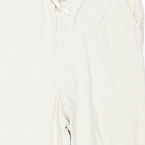 JDV Womens Beige Cotton Trousers Size 18 Regular Zip