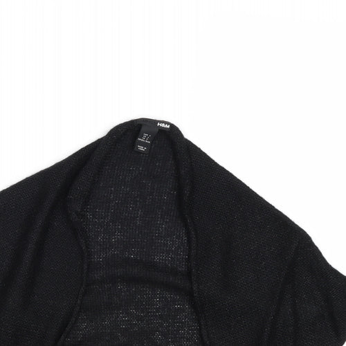 H&M Womens Black V-Neck Acrylic Cardigan Jumper Size S