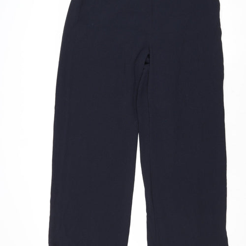 Marks and Spencer Womens Blue Polyester Trousers Size 14 Regular Zip