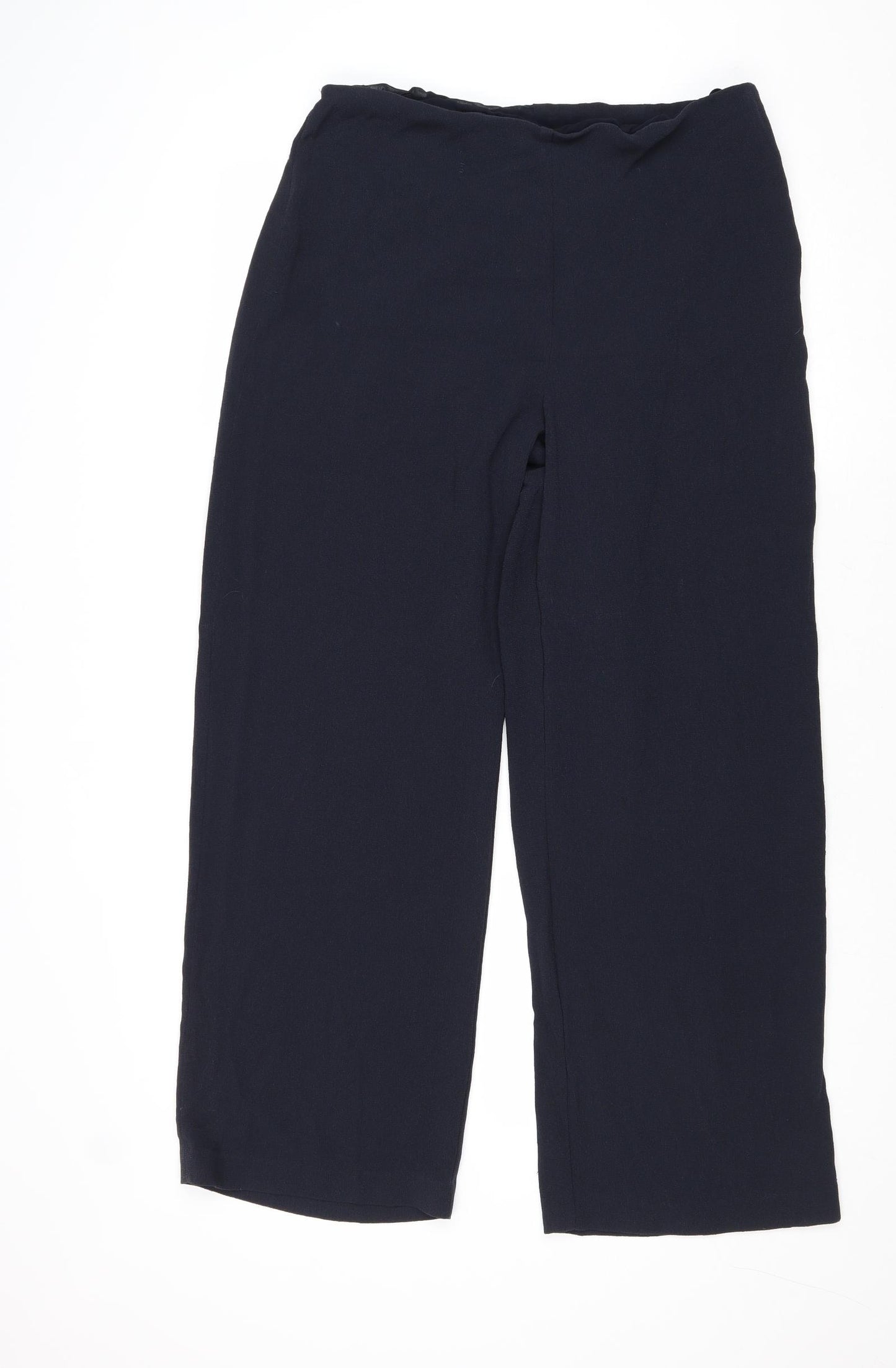 Marks and Spencer Womens Blue Polyester Trousers Size 14 Regular Zip