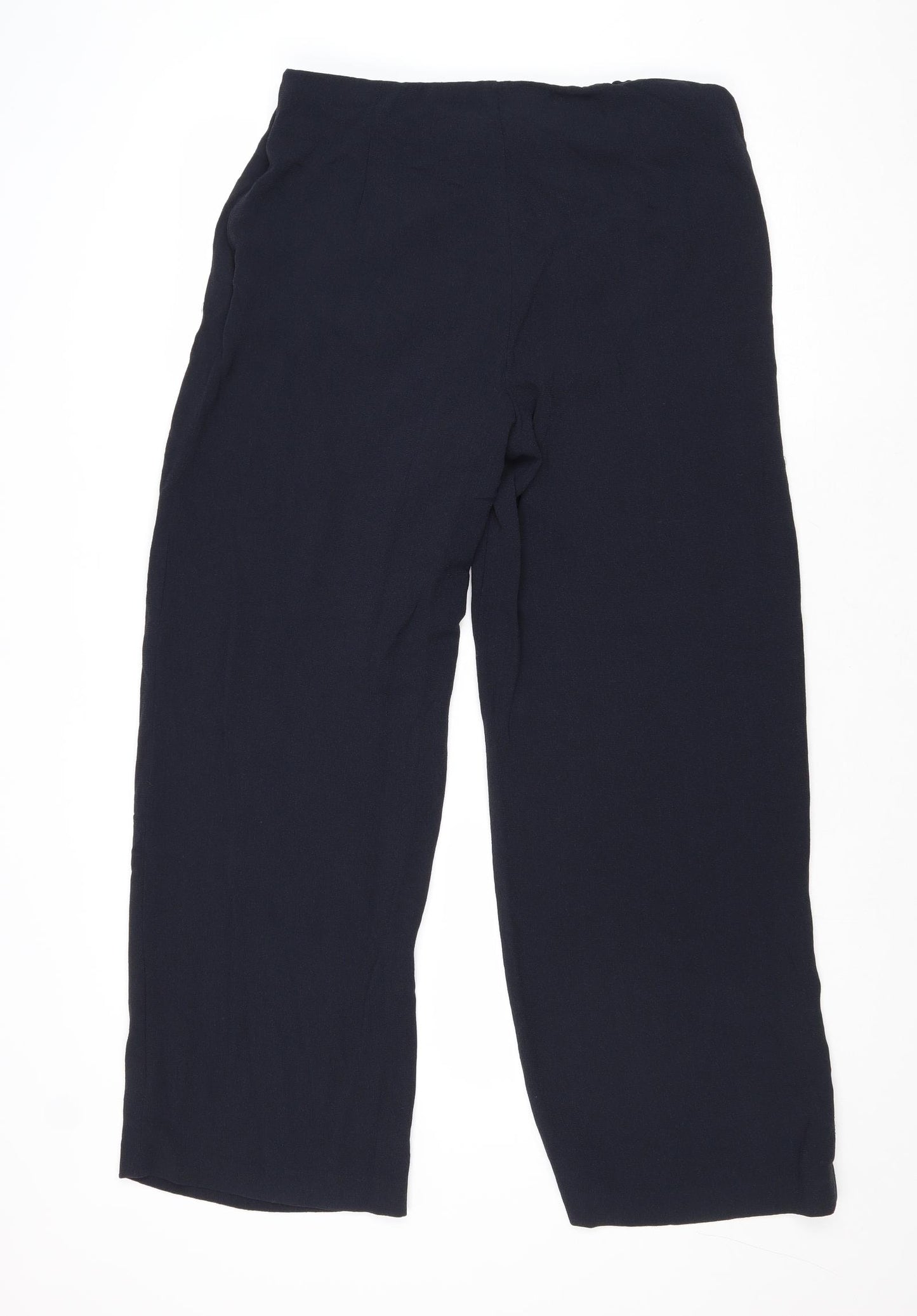 Marks and Spencer Womens Blue Polyester Trousers Size 14 Regular Zip