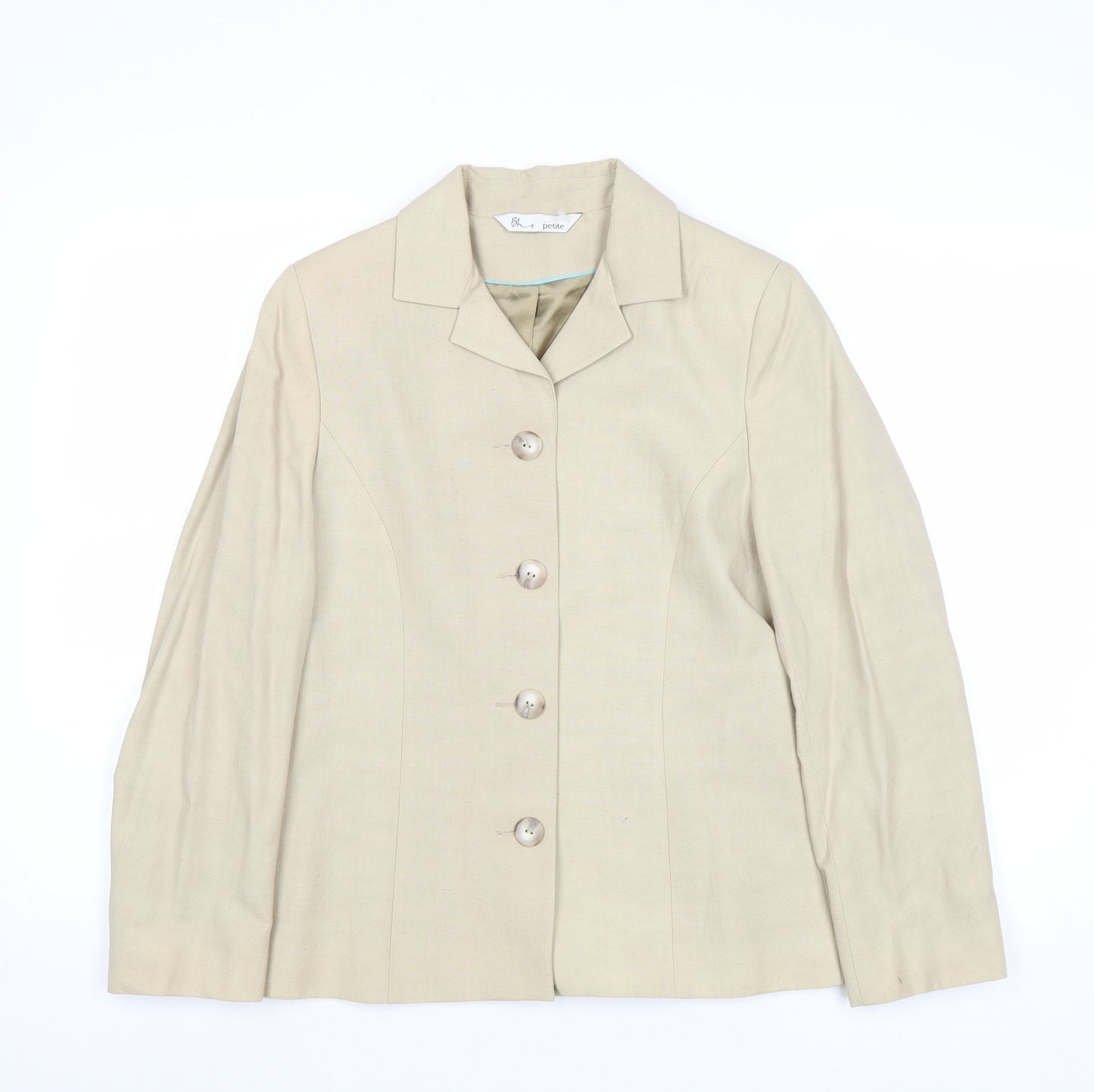 BHS Womens Beige Jacket Size 8 Buckle