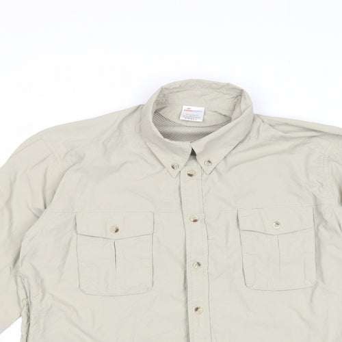 Crane Sports Womens Beige Polyamide Basic Button-Up Size S Collared