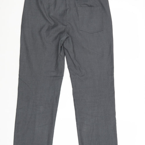 TL Mens Grey Polyester Dress Pants Trousers Size 32 in Regular Zip