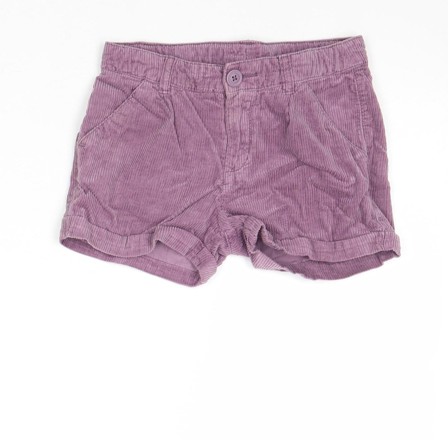 H&M Girls Purple Cotton Chino Shorts Size 7-8 Years Regular Zip