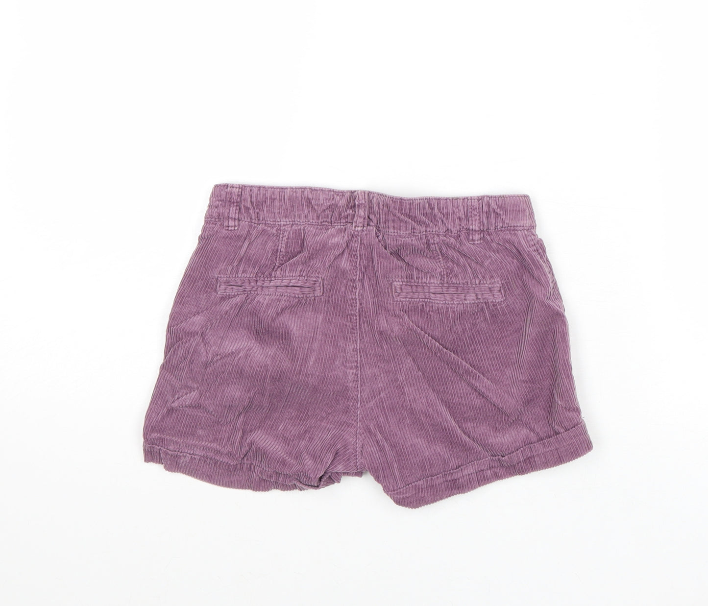 H&M Girls Purple Cotton Chino Shorts Size 7-8 Years Regular Zip