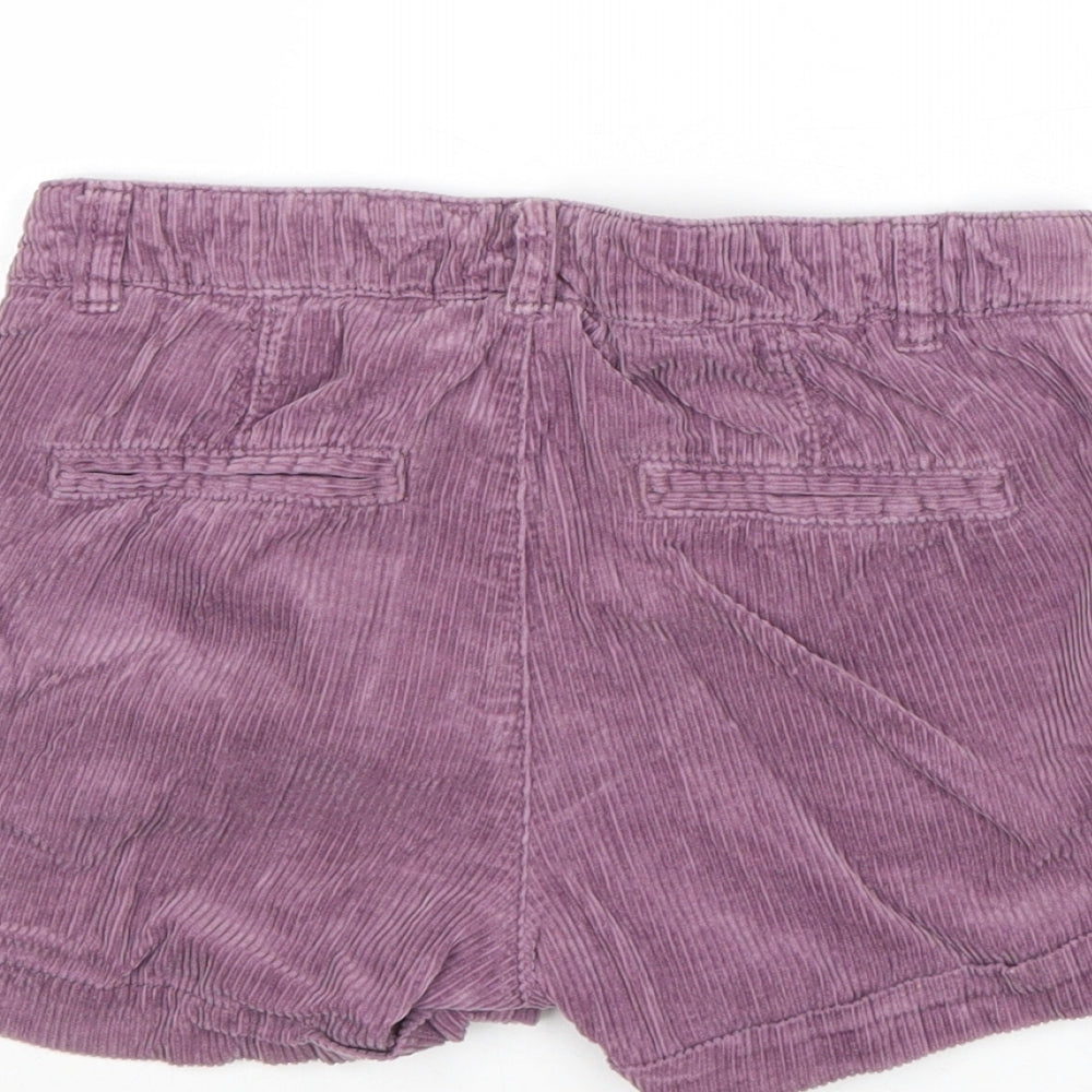 H&M Girls Purple Cotton Chino Shorts Size 7-8 Years Regular Zip