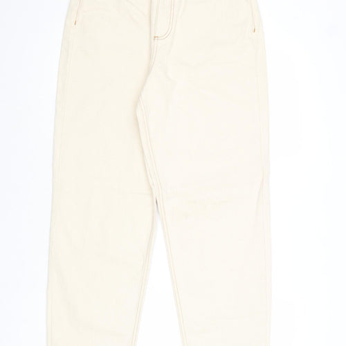 ASOS Womens Ivory Cotton Tapered Jeans Size 28 in Regular Zip