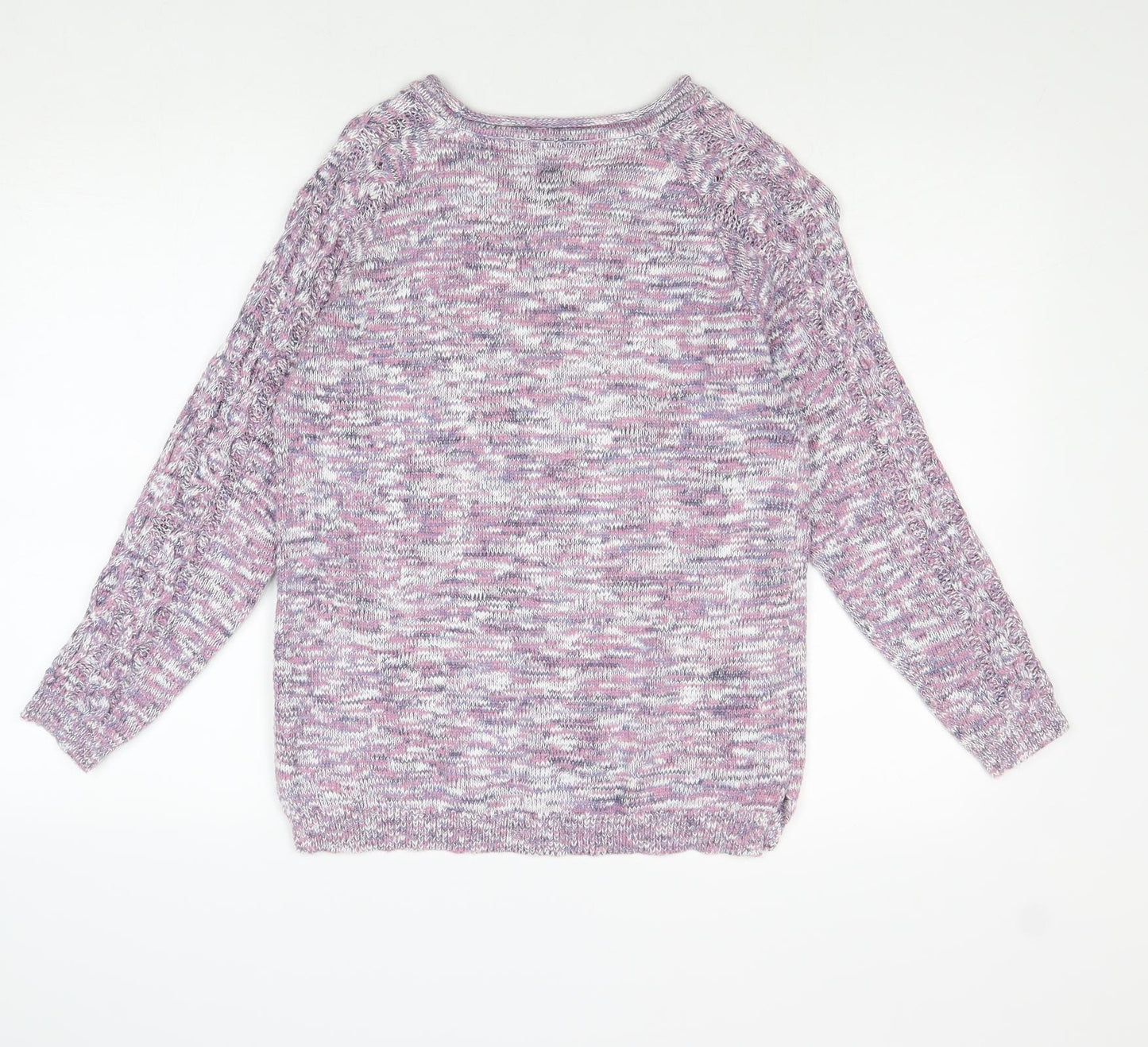 Country Rose Womens Purple Round Neck Acrylic Pullover Jumper Size S