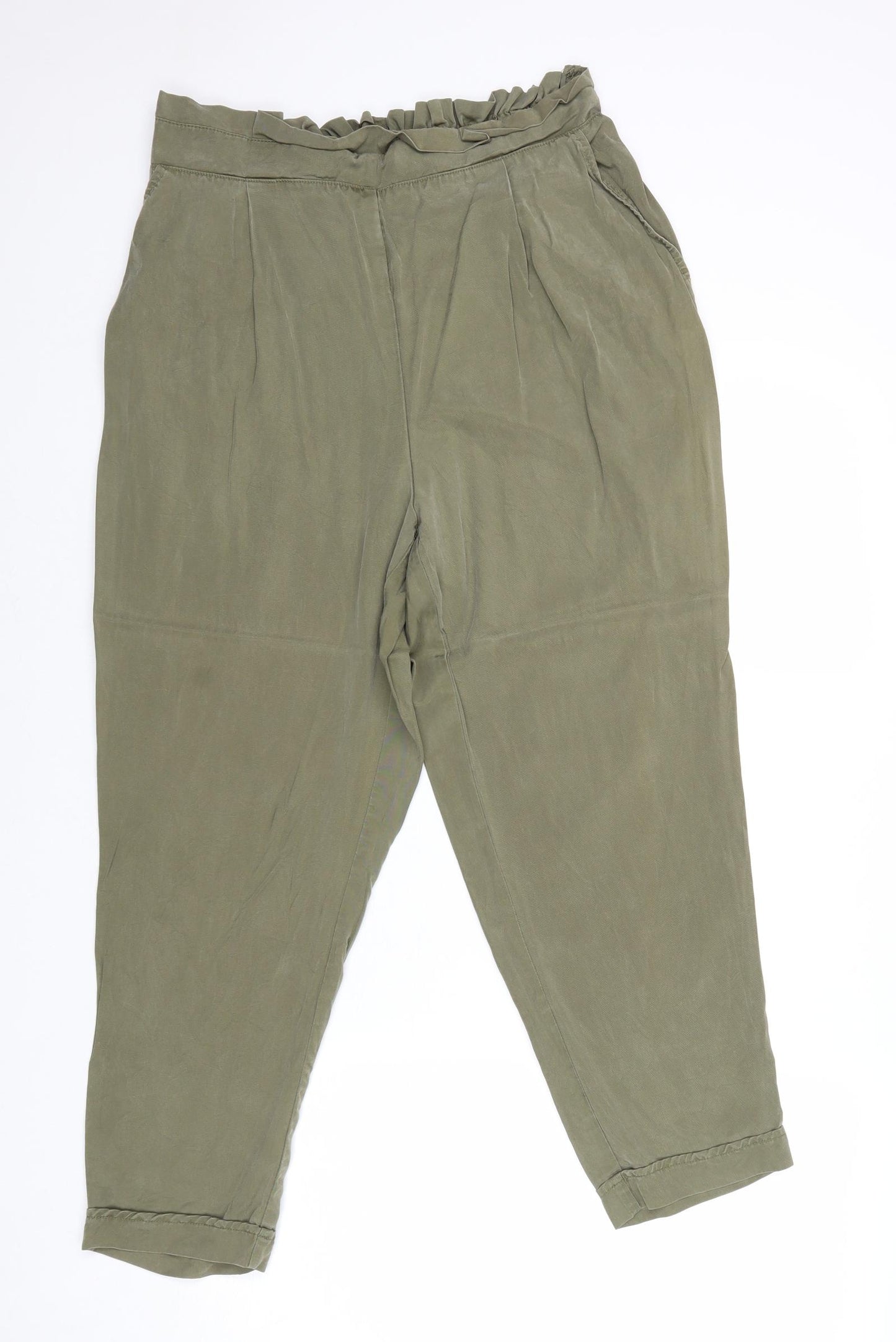 Edition Womens Green Lyocell Trousers Size 16 Regular