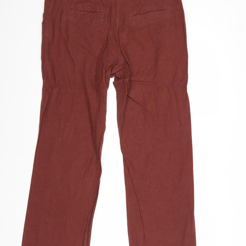 Debenhams Womens Brown Viscose Trousers Size 14 Regular Zip