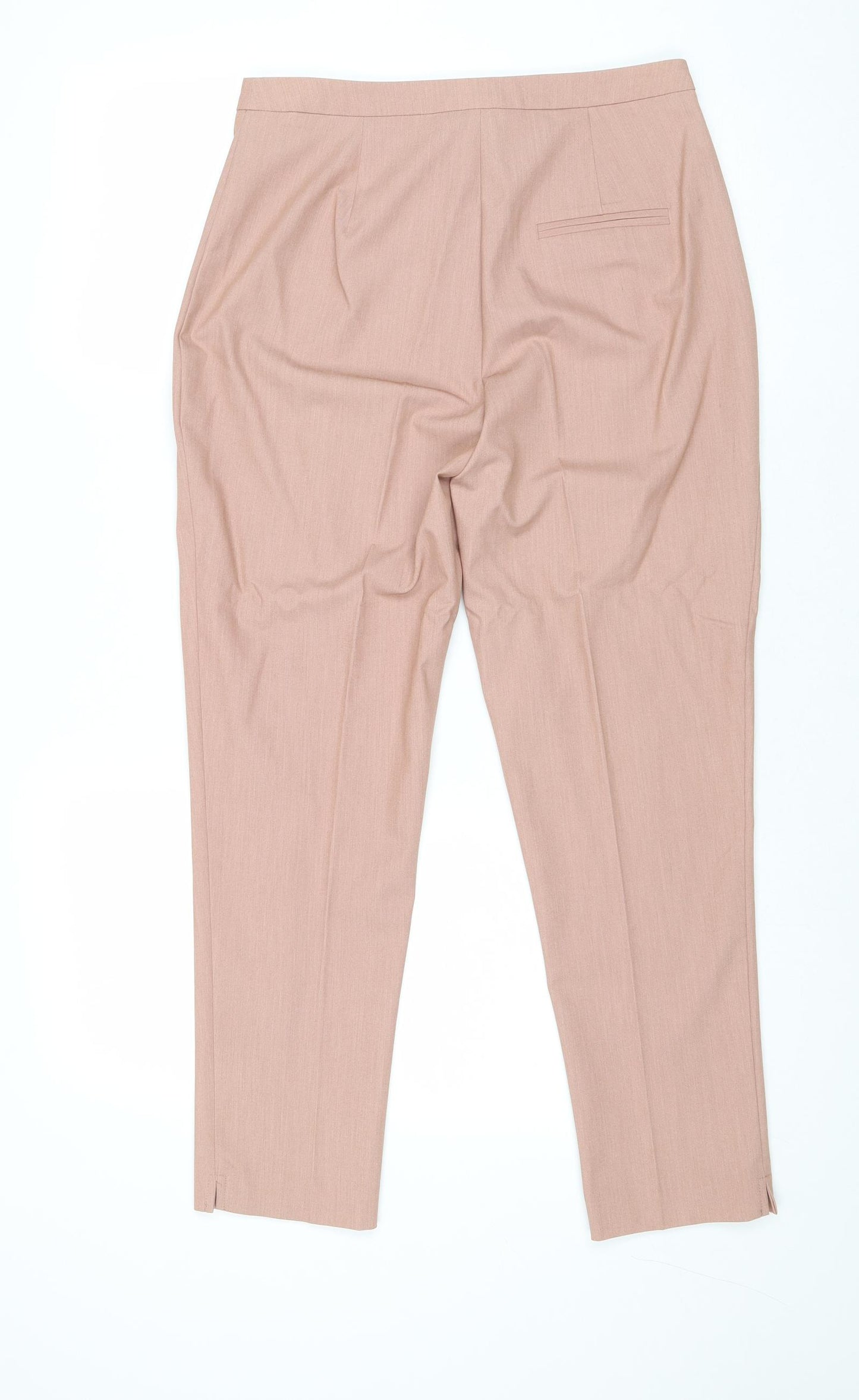 New Look Womens Pink Polyester Trousers Size 10 Regular Zip