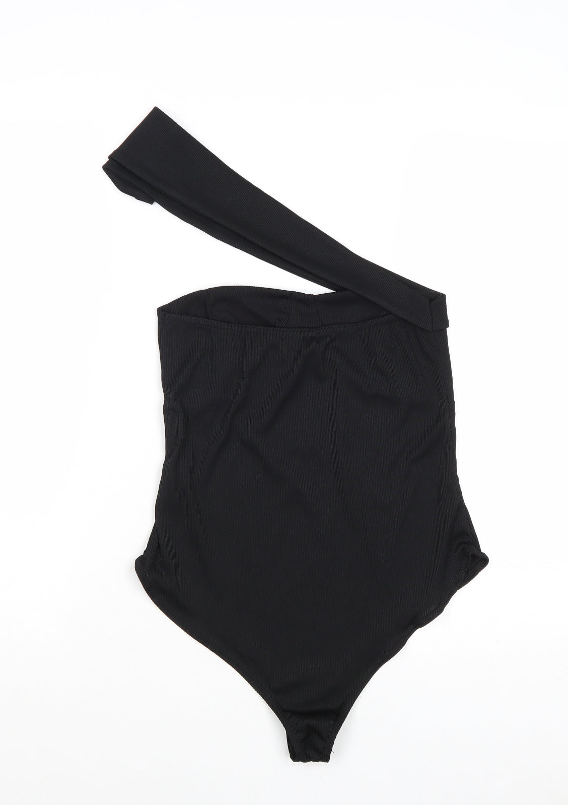 PRETTYLITTLETHING Womens Black Polyester Bodysuit One-Piece Size 10 Pullover