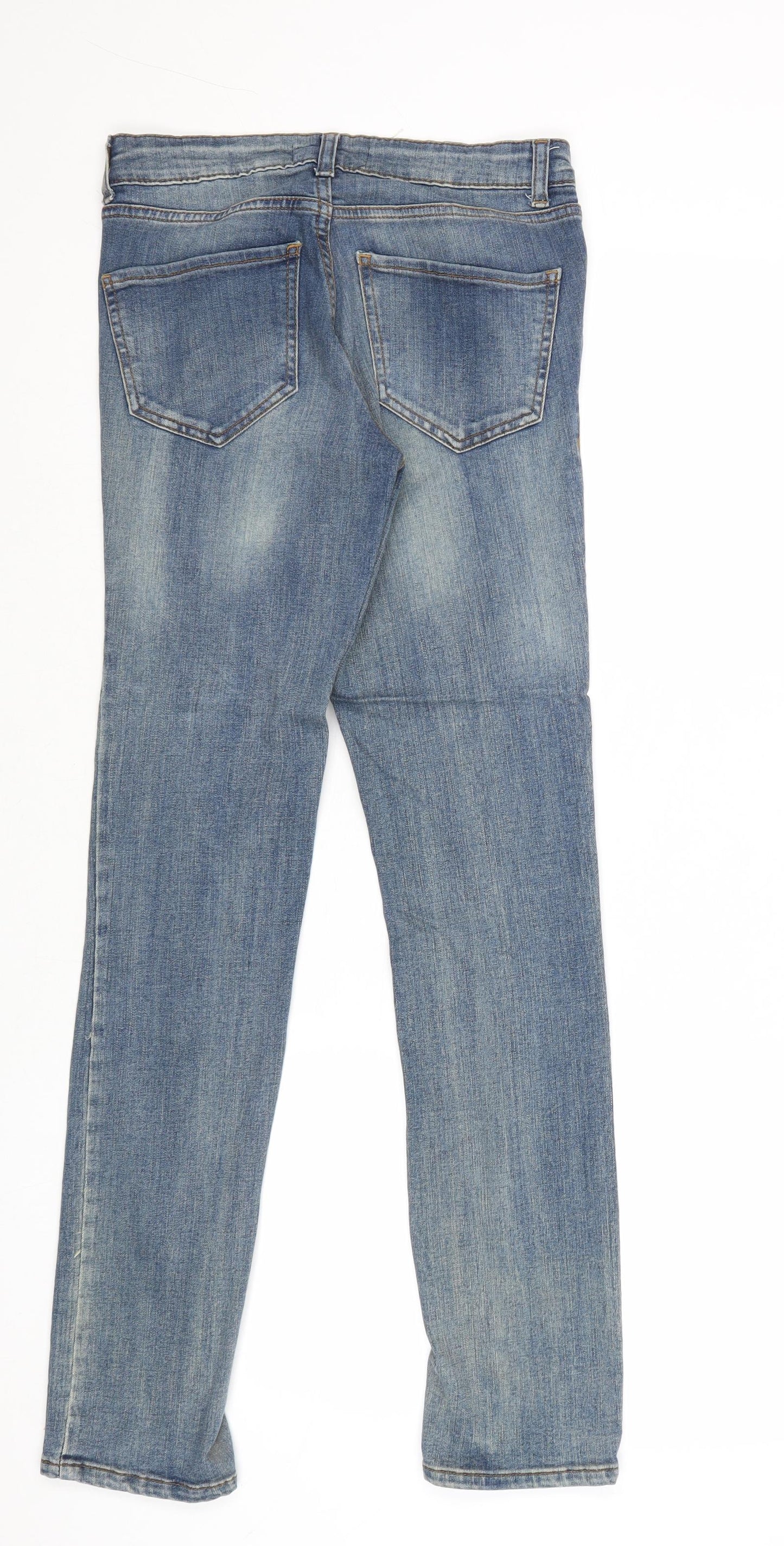 Mango Womens Blue Cotton Skinny Jeans Size 6 Slim Zip