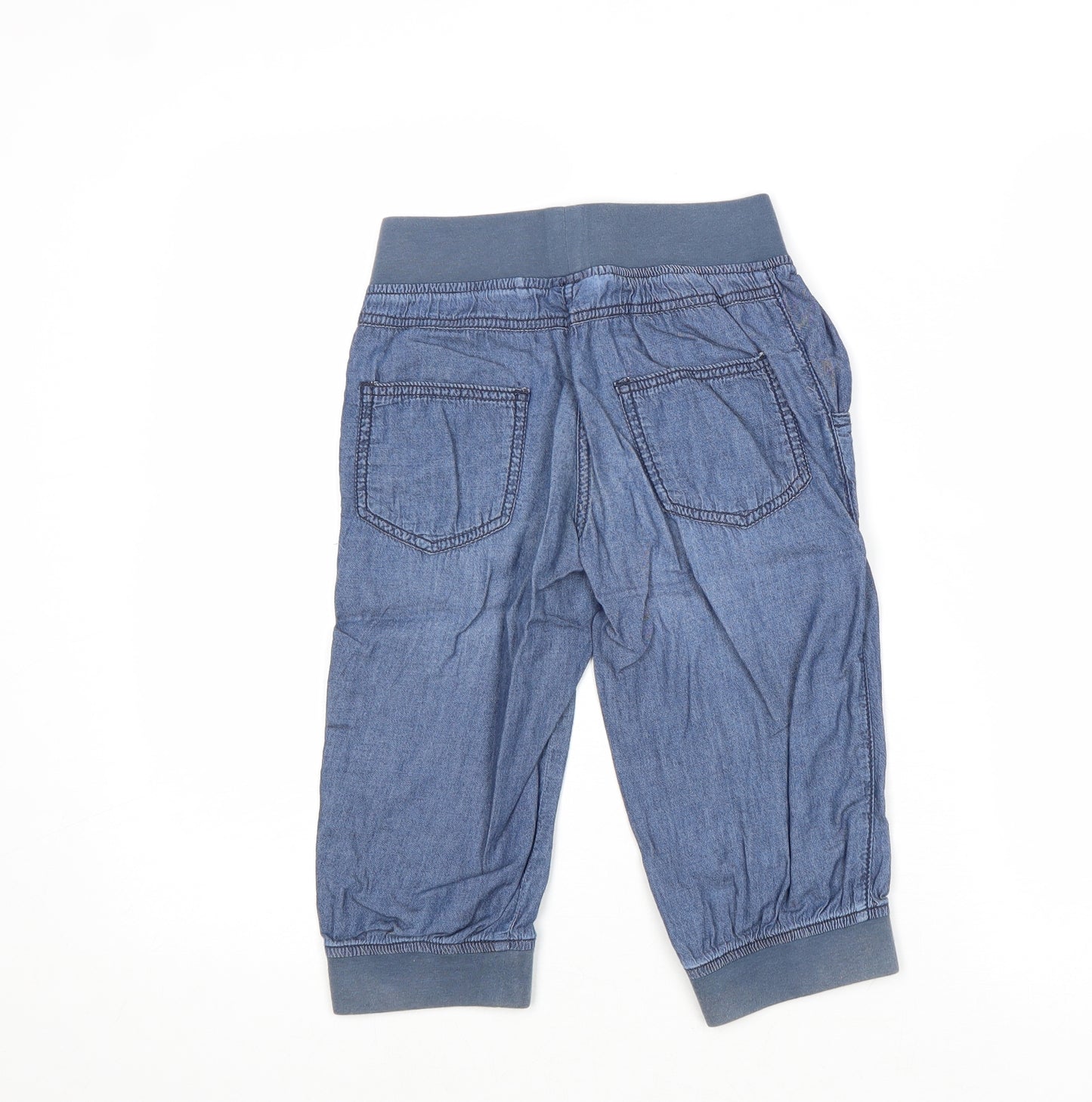 NEXT Boys Blue Cotton Jogger Trousers Size 9 Years Regular Drawstring