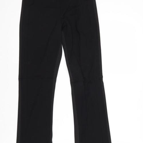 Daniel Cassin Womens Black Viscose Trousers Size 2XS Regular Zip