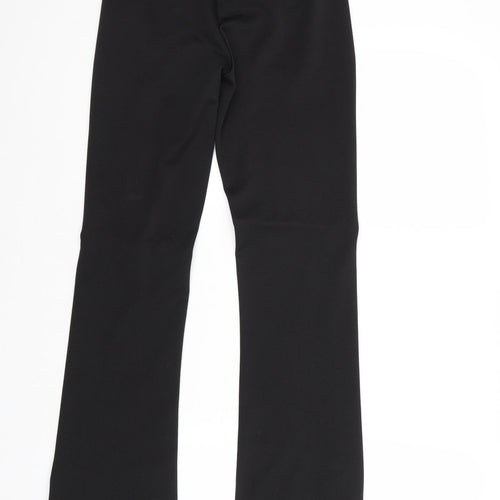 Daniel Cassin Womens Black Viscose Trousers Size 2XS Regular Zip