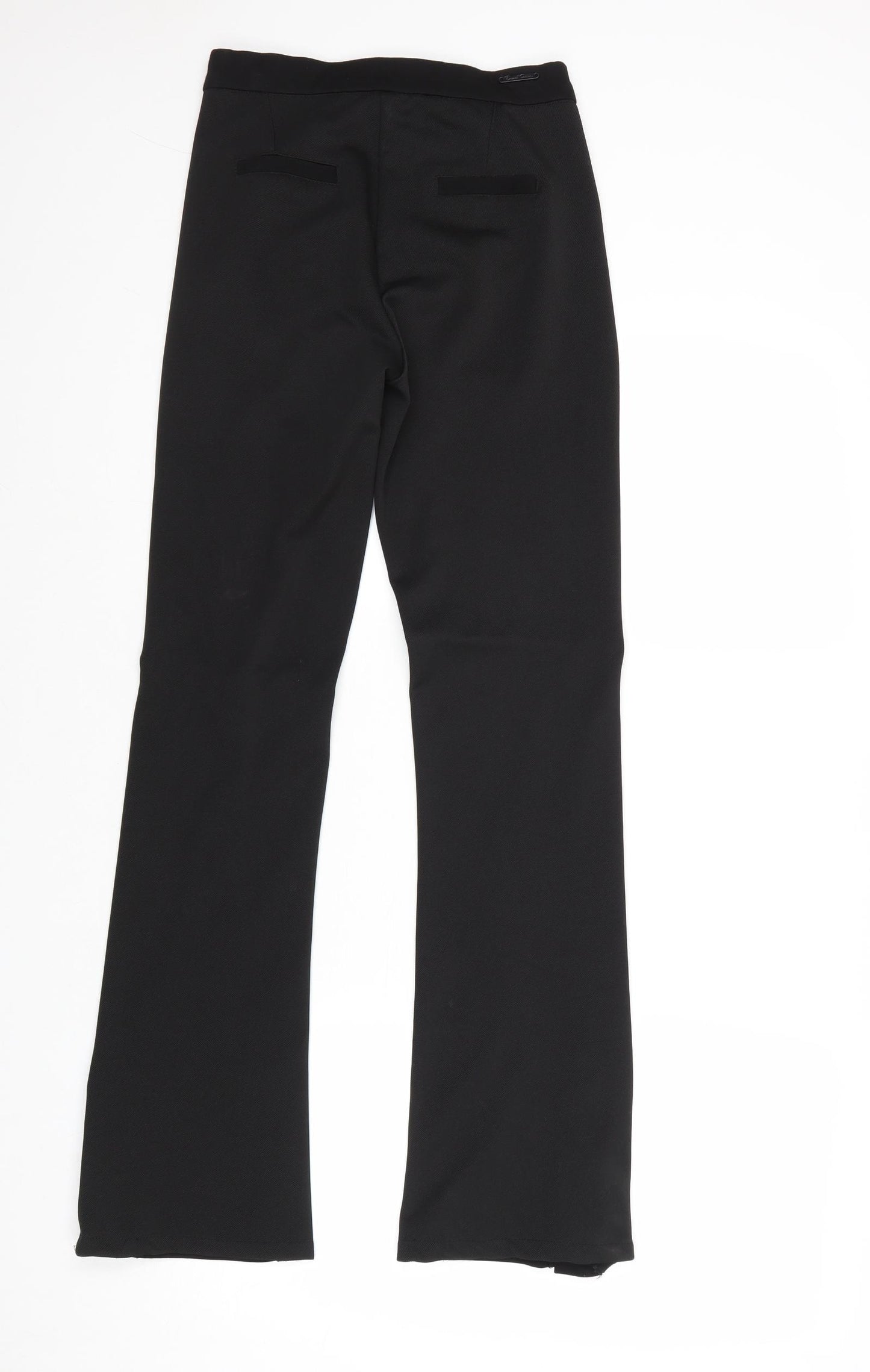 Daniel Cassin Womens Black Viscose Trousers Size 2XS Regular Zip