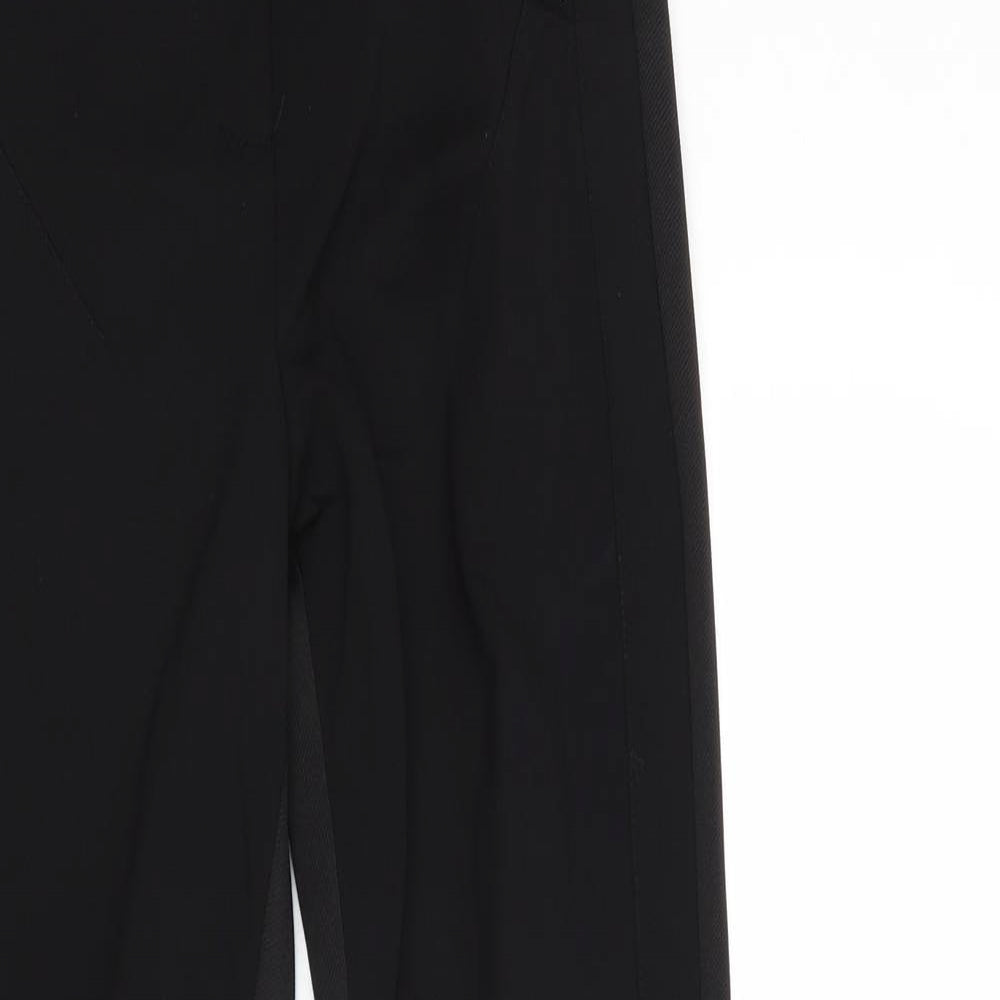 Daniel Cassin Womens Black Viscose Trousers Size 2XS Regular Zip