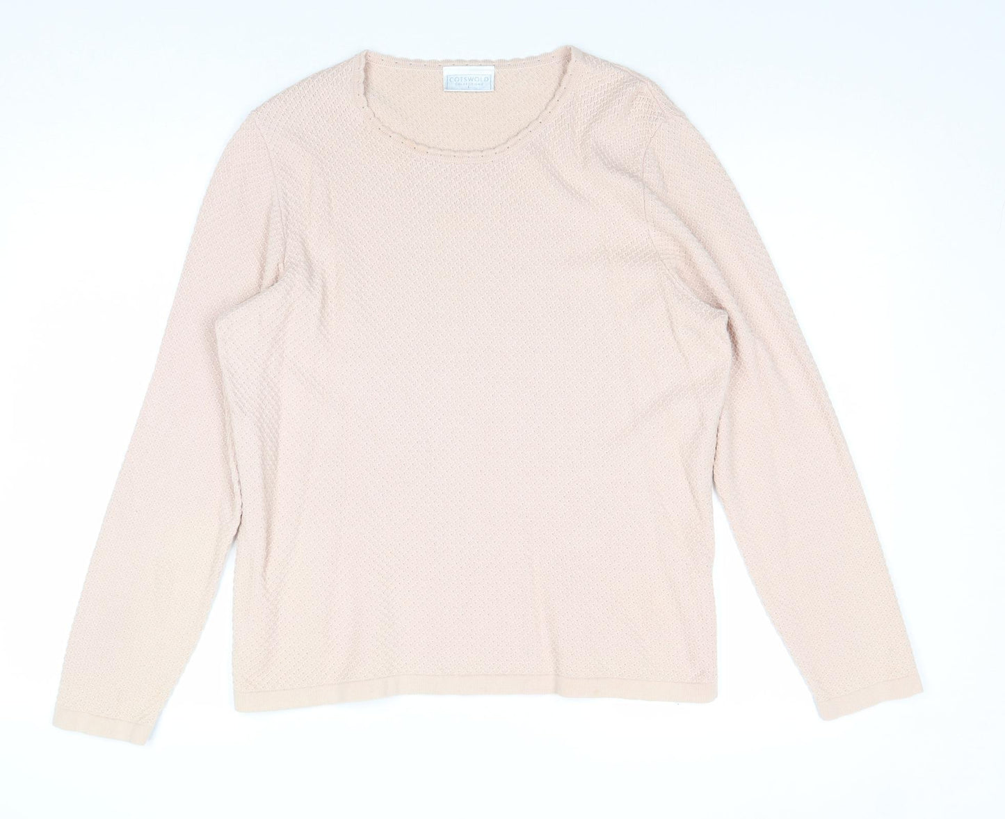 Cotswold Collection Womens Pink Round Neck Cotton Pullover Jumper Size L