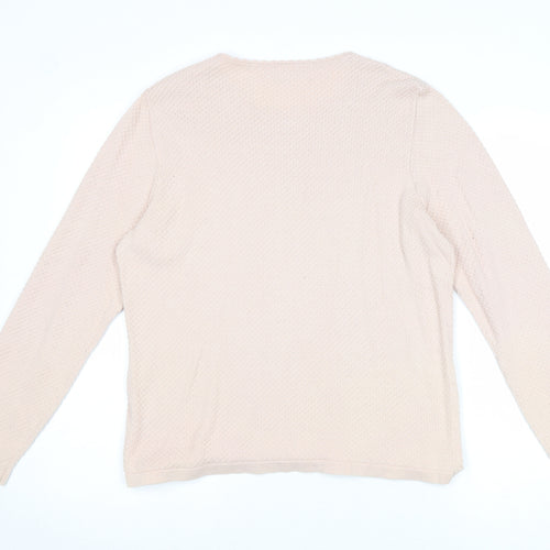 Cotswold Collection Womens Pink Round Neck Cotton Pullover Jumper Size L