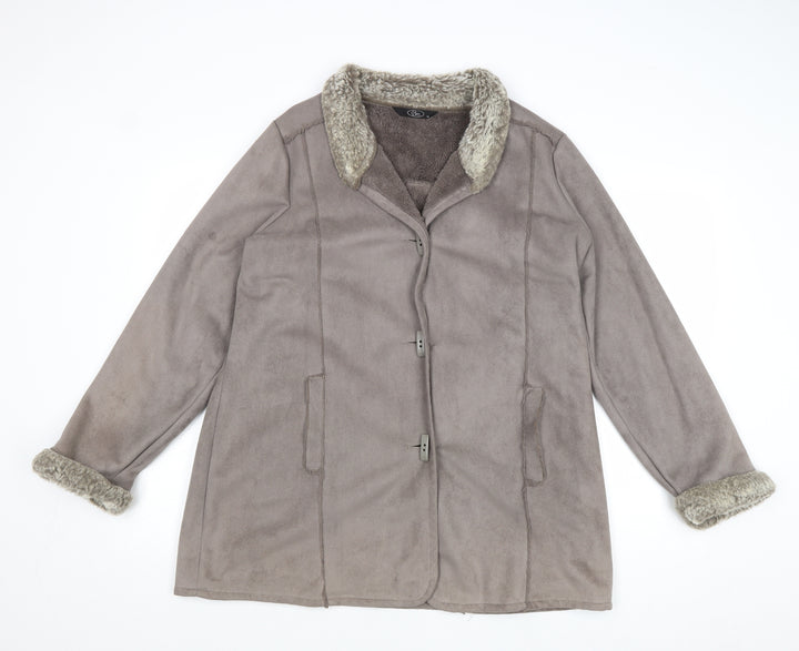 Bonmarché Womens Grey Jacket Size 14 Toggle