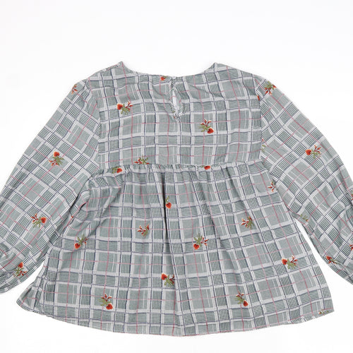 V.Code Womens Multicoloured Geometric Polyester Basic Blouse Size S Round Neck - Flower Print