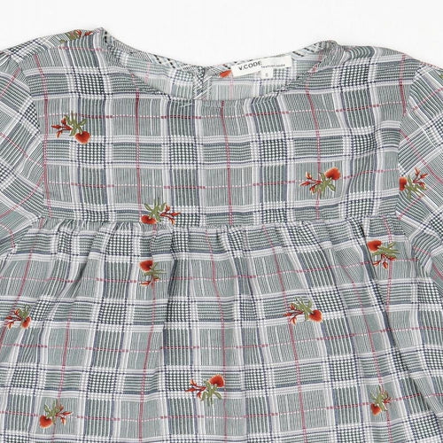 V.Code Womens Multicoloured Geometric Polyester Basic Blouse Size S Round Neck - Flower Print