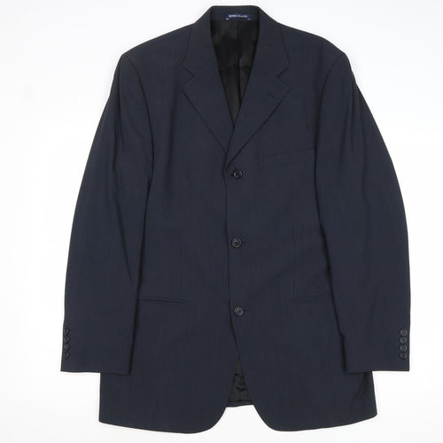 River Island Mens Blue Polyester Jacket Suit Jacket Size 40 Regular
