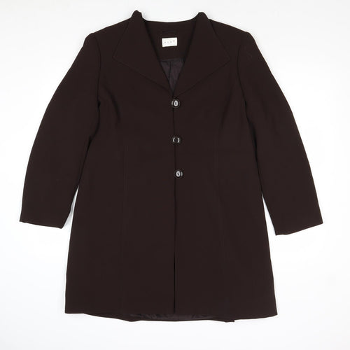 ELVI Womens Brown Overcoat Coat Size 16 Button