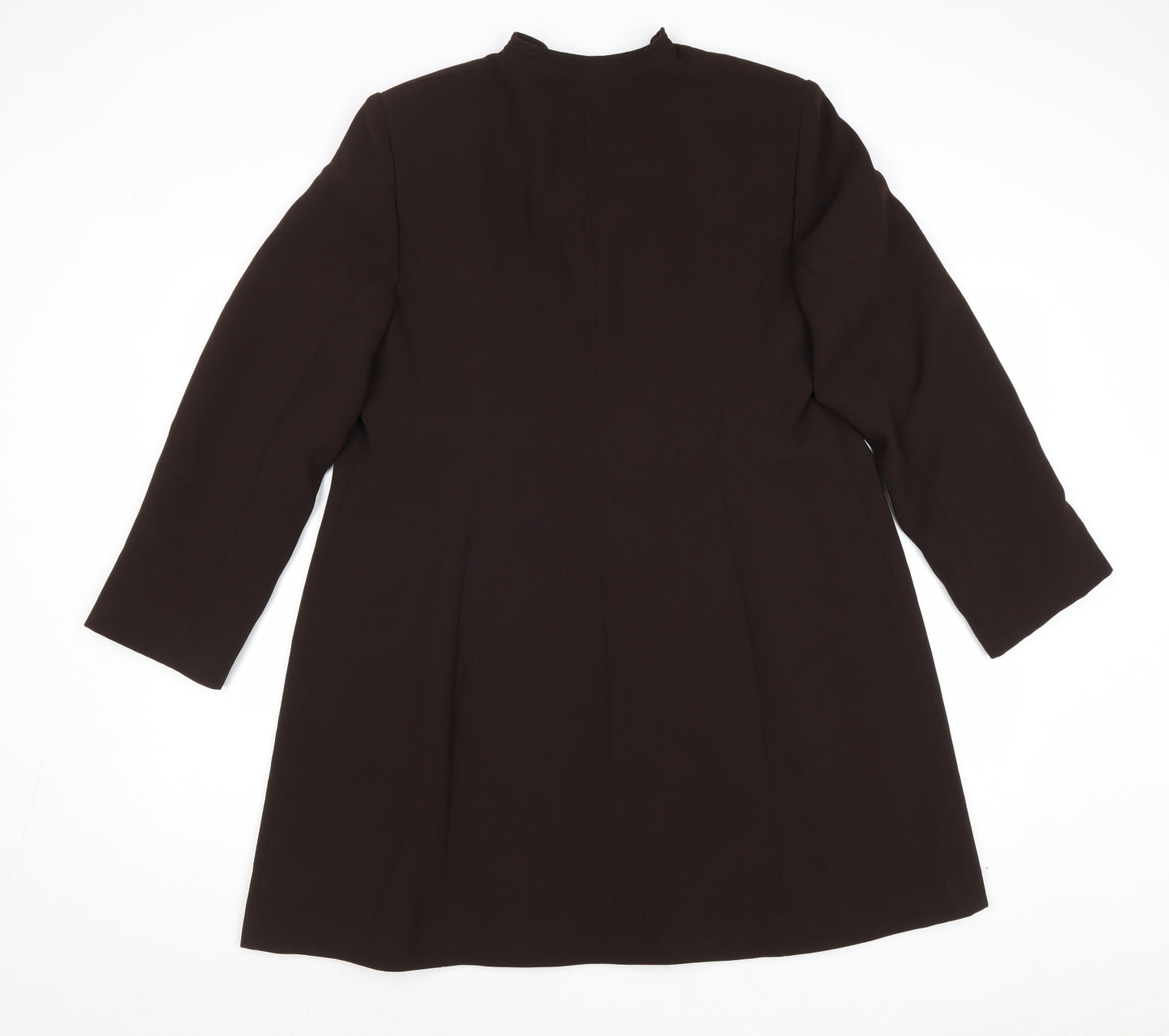 ELVI Womens Brown Overcoat Coat Size 16 Button