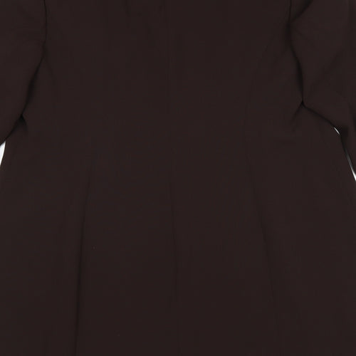 ELVI Womens Brown Overcoat Coat Size 16 Button