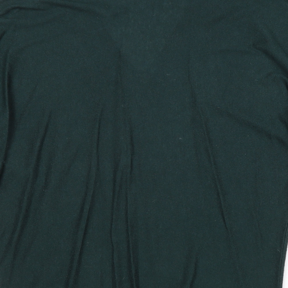 Autograph Womens Green V-Neck Wool Pullover Jumper Size 10