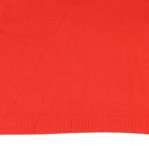 Divided by H&M Womens Red Round Neck Acrylic Pullover Jumper Size XL