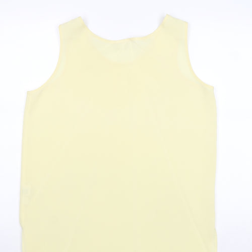 Bonmarché Womens Yellow Polyester Basic Tank Size 16 Boat Neck