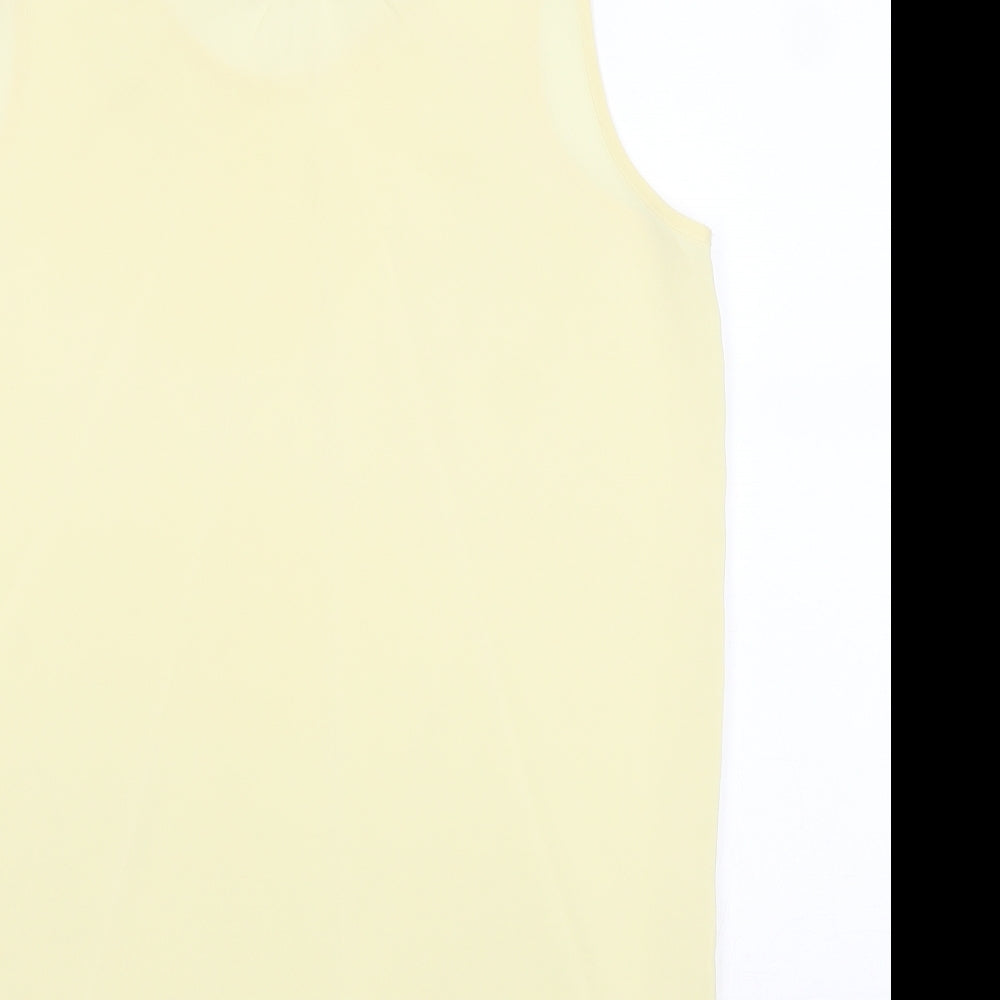 Bonmarché Womens Yellow Polyester Basic Tank Size 16 Boat Neck