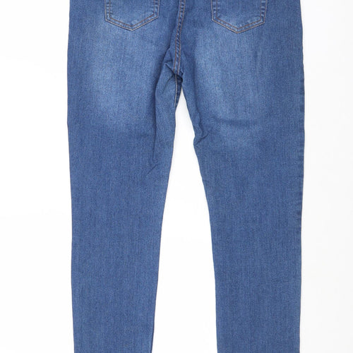 B.YOU Womens Blue Cotton Skinny Jeans Size 12 Regular Zip