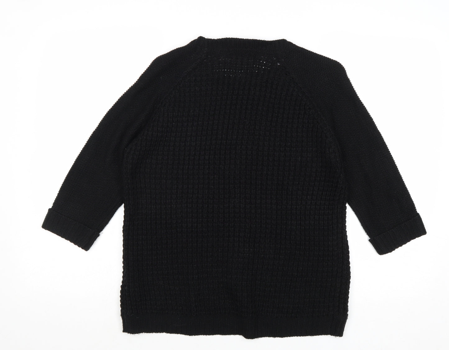 CMB Womens Black Round Neck Acrylic Pullover Jumper Size 12