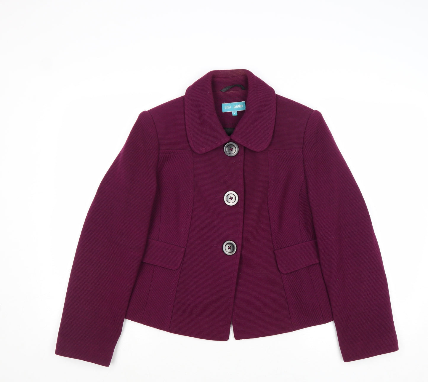 Marks and Spencer Womens Purple Jacket Size 14 Button