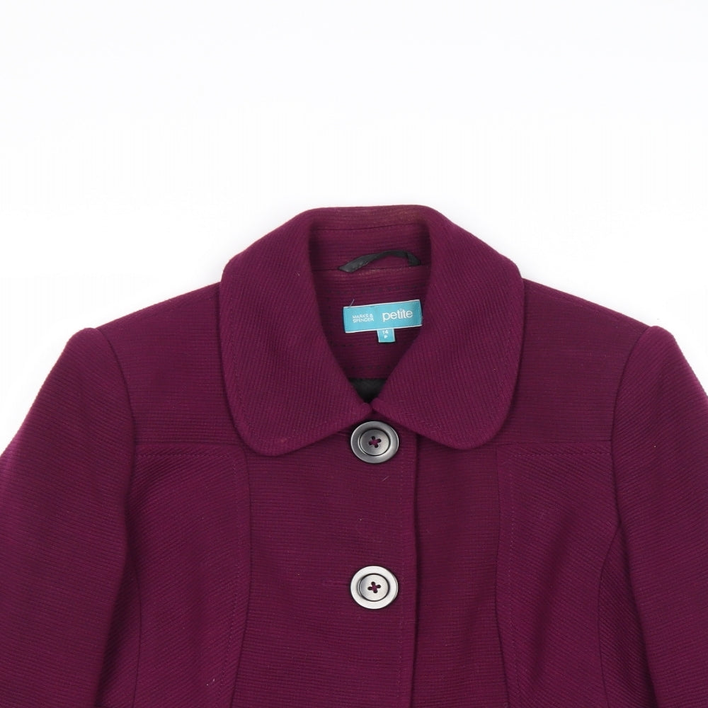 Marks and Spencer Womens Purple Jacket Size 14 Button