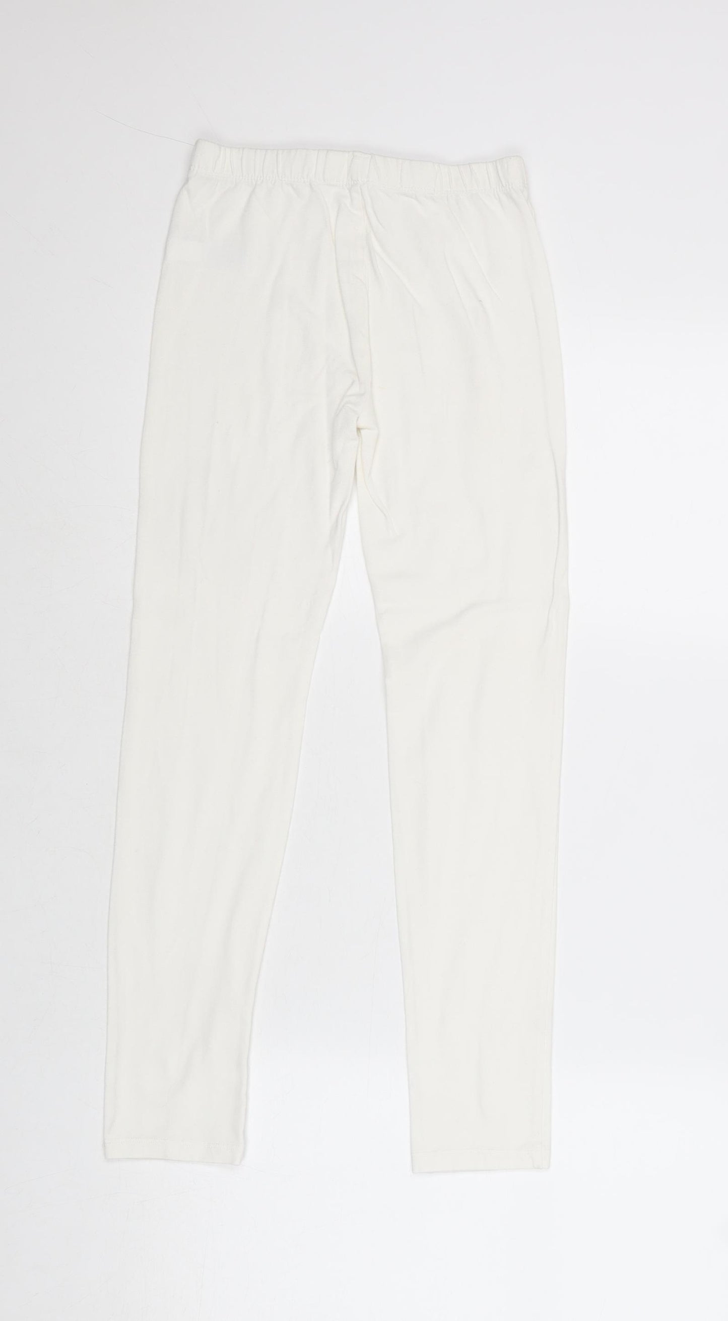 Gap Girls White Cotton Jogger Trousers Size L Regular Pullover - Leggings