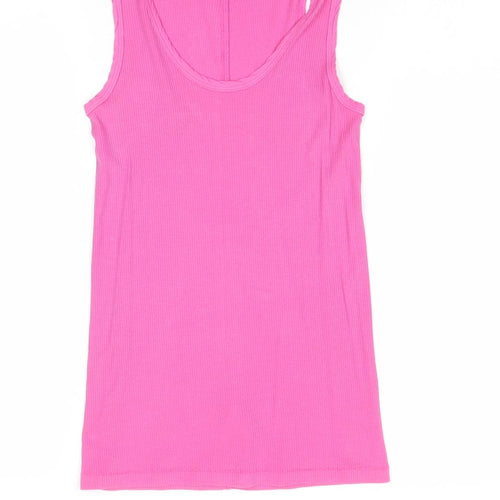 Gap Womens Pink Cotton Basic Tank Size XS Scoop Neck - Ribbed