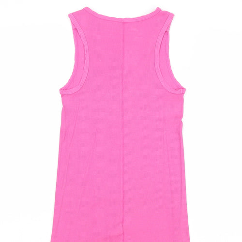 Gap Womens Pink Cotton Basic Tank Size XS Scoop Neck - Ribbed