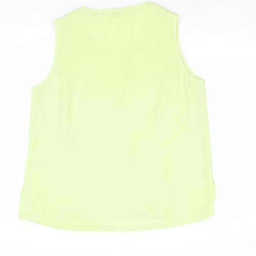 ELVI Womens Green Polyester Basic Blouse Size 16 Boat Neck