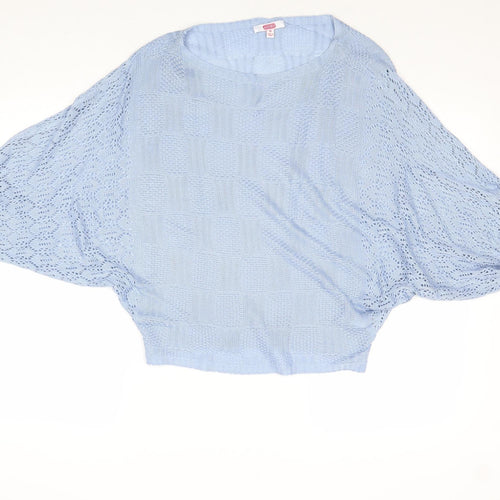 Grace Fashions Womens Blue Round Neck Acrylic Pullover Jumper Size 10