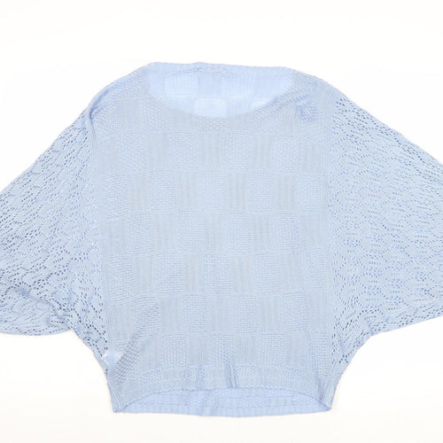 Grace Fashions Womens Blue Round Neck Acrylic Pullover Jumper Size 10