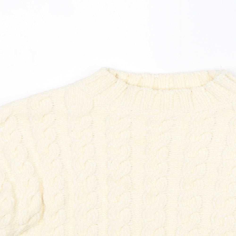 Bass Girls Ivory Mock Neck Polyester Pullover Jumper Size 4 Years Pullover