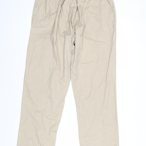Edmee Collection Womens Beige Cotton Trousers Size 18 Regular