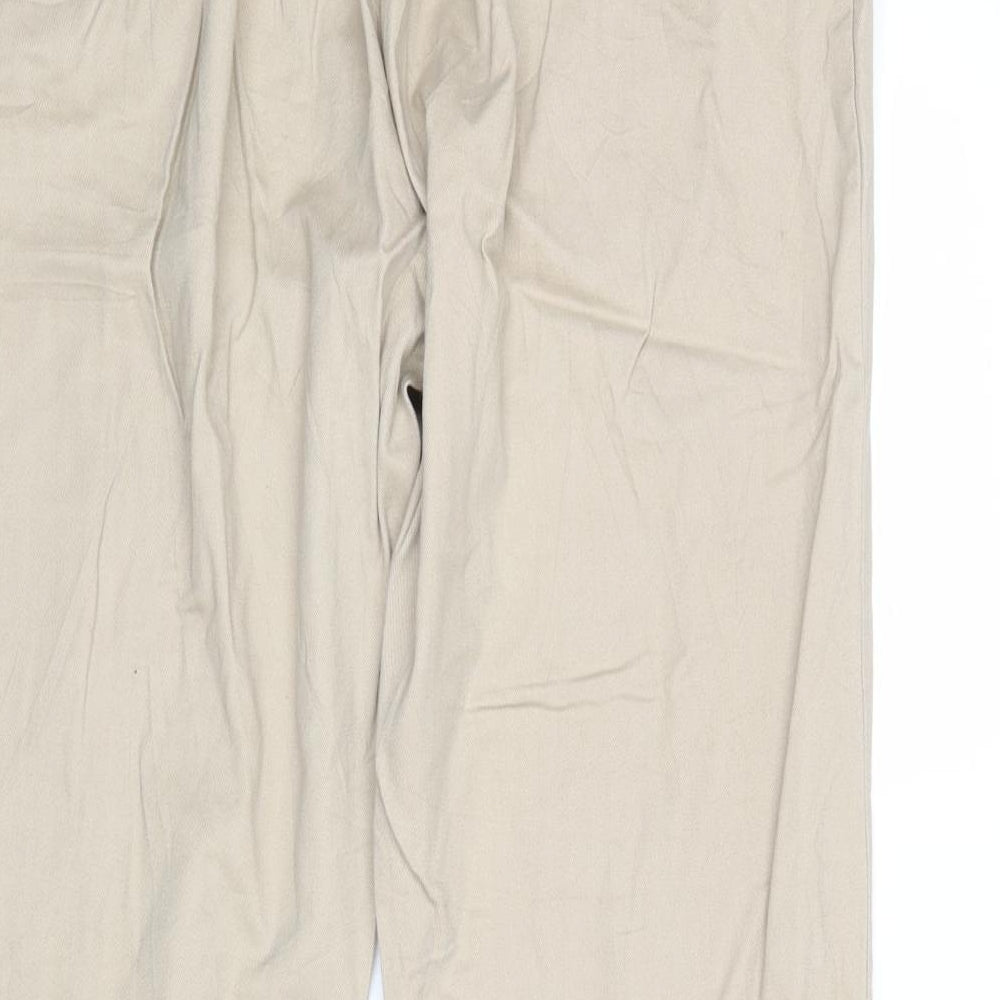 Edmee Collection Womens Beige Cotton Trousers Size 18 Regular